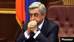 Armenia - President Serzh Sarkisian attends a parliament session in Yerevan, May 31, 2012.