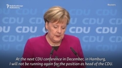 Germany's Merkel Announces Plan To Quit