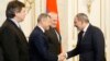 Armenia -- Prime Minister Nikol Pashinian (R) meets with the co-chairs of the OSCE Minsk Group in Yerevan, February 20, 2019.