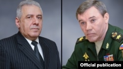 ՀՀ պաշտպանության նախարար Վաղարշակ Հարությունյանն ու ՌԴ ԶՈւ ԳՇ պետ, բանակի գեներալ Վալերի Գերասիմովը, լուսանկարը` ՀՀ ՊՆ-ի կայքէջի