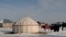 Юрта оралмана близ Астаны. Поселок Коянды, ноябрь 2008 года.