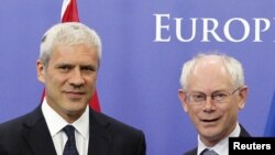 Барыс Тадзіч і Герман Ван Рампэй у Брусэлі. 