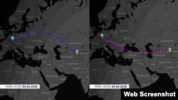 Comparison of flight routes of HY231 Uzbekistan Airways flight from Tashkent to Frankfurt
