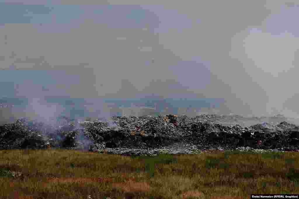 Бишкек шаарына караштуу Санитардык полигон ишканасынын көзөмөлүндөгү шаардык таштанды талаасында учурд 6 млн. тоннадан ашык акыр-чикир бар.