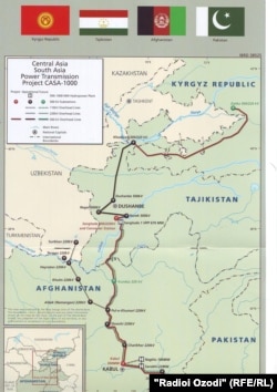 Карта ЛЭП по проекту CASA-1000.