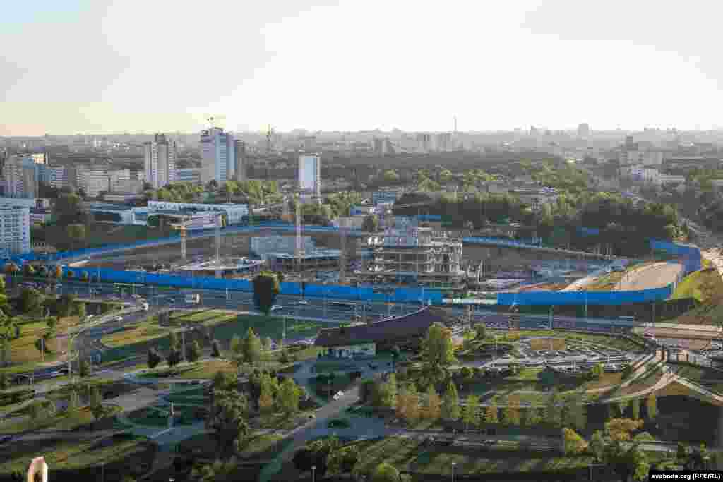 Так выглядае месца, дзе павінны былі пабудаваць цэнтр Газпрома ў Менску