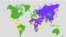 Мапа Freedom House щодо свободи у світі в 2012 році. Зеленим кольором позначені «вільні» країни, жовтим – «частково вільні» і синім – «невільні»