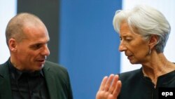 Янис Варуфакис жана Кристин Лагард. 18-июнь, 2015-жыл.