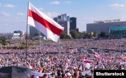 Під час «Маршу свободи» в Мінську, 16 серпня 2020 року