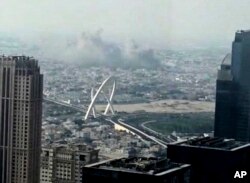 Дым на месте взрыва одной из израильских авиабомб в Дохе. Катар, 9 сентября 2025 года