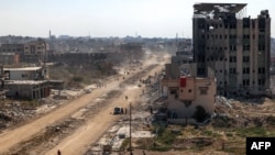 نمایی از شهر ویران شدهٔ غزه 