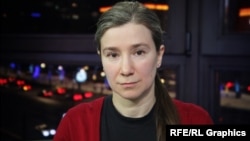 Катерина Шульман під час ефіру Радіо Свобода, архівне фото