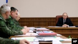 Վլադիմիր Պուտինը և Ռուսաստանի բարձրաստիճան զինվորական ղեկավարները, 17 դեկտեմբերի, 2022թ. 