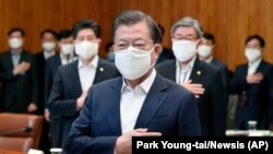 Հարավային Կորեայի նախագահ Մուն Ջե Ին, Սեուլ, 30-ը մարտի, 2020թ. 