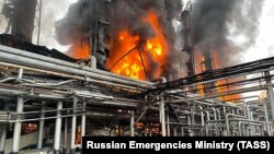 Уренгойдогу завод жарылган учур. Ямал-Ненец автоном аймагы, Орусия. 5-август, 2021-жыл. 