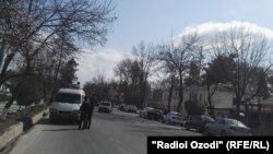 Место взрыва в городе Курган-Тюбе