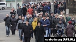 Нааразылык маршы. Рогачев, 12-март