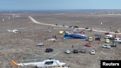 Снятое Азаматом Сарсенбаевым фото места крушения самолета в Актау.