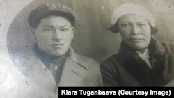 Каратал Табалдинов жубайы Мария менен.