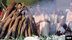 Традиционный погребальный костер: так недавно провожали бывшего президента Индии Рамасвами Венкатарамана