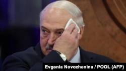 Аляксандар Лукашэнка на форуме „Ўсясьветны атамны тыдзень“ у Маскве 25 верасьня 2025 году. Архіўнае фота 