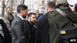 Владимир Зеленский перед конференцией в Мюнхене, 14 февраля 2025 года.