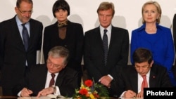 Швейцария - Церемония подписания армяно-турецких протоколов, Цюрих, 10 октября 2009 г.