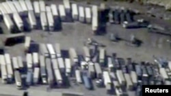 Орусиянын Коргоо министрлиги Түркия-Сирия чек арасындагы көрүнүш катары көрсөткөн сүрөт.