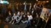 Armenia - Anti-government activists block a street outside the ruling Republican Party's headquarters in Yerevan, 11 April 2018.