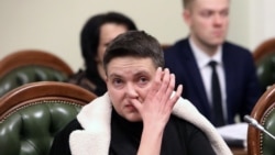 UKRAINE -- Ukrainian lawmaker Nadia Savchenko attends a parliament meeting to consider Ukrainian Prosecutor General's motion to detain and arrest her, in Kyiv, March 22, 2018
