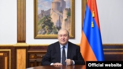 Հայաստանի նախագահ Արմեն Սարգսյանը հանդես է գալիս ուղերձով, Երևան, 6-ը նոյեմբերի, 2020թ.