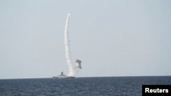 Запуск крилатої ракети «Калібр» у Чорному морі, архівний знімок