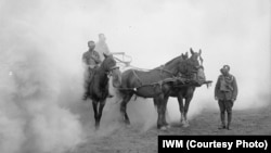 Брытанскія войскі на вучэньнях падчас Першай сусьветнай вайны