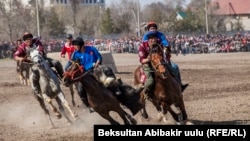 Кыргыздын "көк бөрү" оюну. Бишкек.