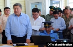 Адамкул Жунусов в бытность руководителем ГТС КР. 10 июля 2015 г.