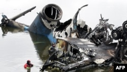 Рэшткі самалёта Як-42, які перавозіў хакейную каманду.