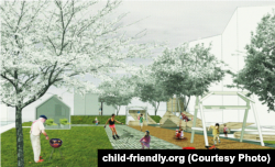 Проект майданчика для Івано-Франківська з теплицею і стіною для скелелазіння