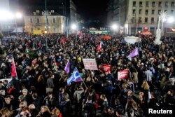 Прихильники «Сіризи» святкують перемогу партії на виборах в Афінах, 25 січня 2015 року