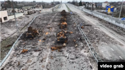 Тільки за допомогою одного безпілотника українські військові знищили чи пошкодили 40 одиниць російської військової техніки у районі Києва