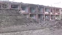 تصویر پس از حمله بر شهر گردیز مرکز ولایت پکتیا که با استفاده از موتر بمب‌گذاری شده صورت گرفت