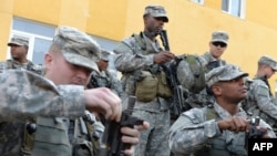 Американські військові під час спільних навчань України і США «Репід Трайдент-2014». Яворівський полігон, вересень 2014 року