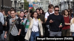 Ռուսաստան - Օգոստոսի 3-ի չարտոնված ցույցը Մոսկվայում