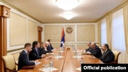 Լեռնային Ղարաբաղի նախագահ Բակո Սահակյանը ընդունում է ԵԱՀԿ Մինսկի խմբի համանախագահներին, Ստեփանակերտ, 30-ը հոկտեմբերի, 2018թ․