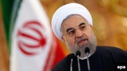 Իրանի նախագահ Հասան Ռոհանին Թեհրանում ասուլիսի ժամանակ, 17-ը հունվարի, 2016թ․