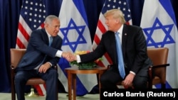 Президент США Дональд Трамп и премьер Израиля Биньямин Нетаньяху на 73-й сессии ГА ООН в Нью-Йорке, 26 сентября 2018 года