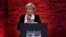 Poland - Tova Friedman, Holocaust survivor, speaking at memorial at 80th anniversary of Auschwitz liberation - AP screen grab