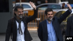 Жордзі Кушарт i Жордзі Санчэс перад судовым паседжаньнем 16.10.2017