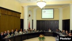 Armenia's government holds a weekly meeting on May 29, 2009.