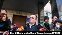 Керівник Спеціалізованої антикорупційної прокуратури Назар Холодницький. який прибув на допит в Генпрокуратуру 3 квітня 2018 року