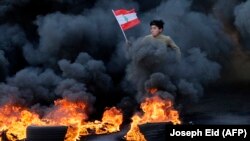 Баррикада на окраине Бейрута, 14 января 2020 года